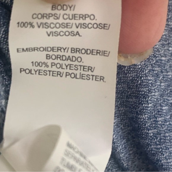 Lucky Brand Short Sleeve Embroidered Button Shirt Size Medium - Picture 4 of 6